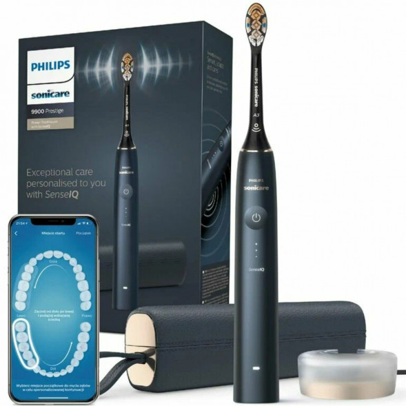 Электрическая звуковая зубная щетка Philips Sonicare 9900 Prestige HX9992/12, Dark Blue в Курске