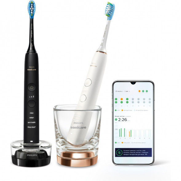 Набор из 2 электрических зубных щеток Philips Sonicare HX9914/57 9000 DiamondClean в Курске