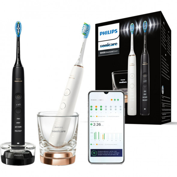 Набор из 2 электрических зубных щеток Philips Sonicare HX9914/57 9000 DiamondClean в Курске