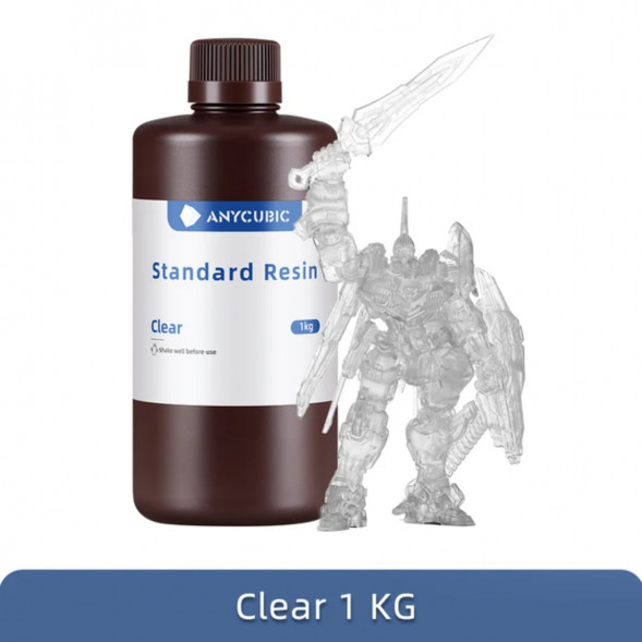 Фотополимерная смола Anycubic Standard Resin для 3D принтера Прозрачная (Clear), 1 кг в Курске